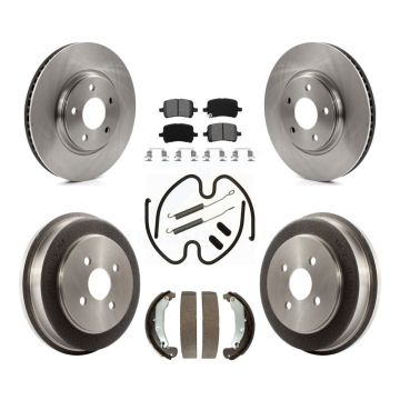 Front Rear Disc Brake Rotors Semi-Metallic Pads And Drum Kit (7Pc) For Pontiac Pursuit K8S-102300