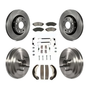 Front Rear Brake Rotors Semi-Metallic Pad Drum Kit (7Pc) For Chevrolet Aveo Pontiac Aveo5 K8S-102302