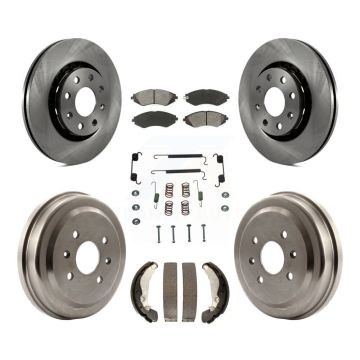 Front Rear Brake Rotors Semi-Metallic Pad Drum Kit (7Pc) For Chevrolet Aveo Pontiac Aveo5 K8S-102303