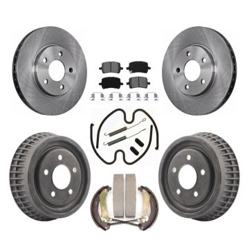 Front Rear Disc Brake Rotors Semi-Metallic Pads And Drum Kit (7Pc) For Chevrolet Malibu K8S-102304