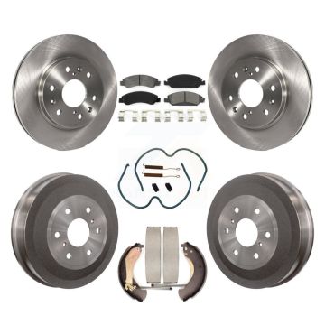 Front Rear Brake Rotors Semi-Metallic Pad Drum Kit (7Pc) For Chevrolet Silverado 1500 GMC K8S-102307