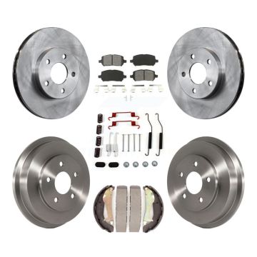 Front Rear Brake Rotor Semi-Metallic Pad & Drum Kit (7Pc) For Chevrolet Cobalt Pontiac G5 K8S-102310