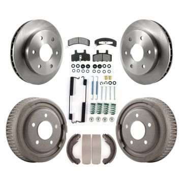 Front Rear Disc Brake Rotors Semi-Metallic Pads And Drum Kit (7Pc) For GMC Yukon 4WD K8S-102314