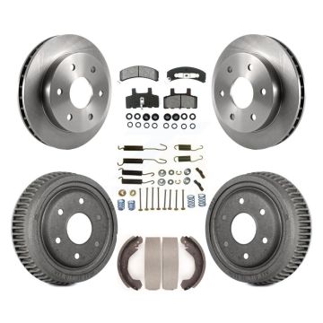 Front Rear Brake Rotors Semi-Metallic Pad & Drum Kit (7Pc) For 92-94 Chevrolet Blazer 4WD K8S-102315