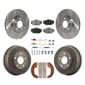 Front Rear Disc Brake Rotors Semi-Metallic Pads And Drum Kit (7Pc) For Ford Taurus K8S-102322