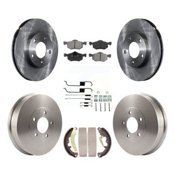 Front Rear Brake Rotor Semi-Metallic Pad & Drum Kit (7Pc) For Ford Escape Mercury Mariner K8S-102324