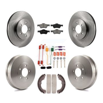 Front Rear Disc Brake Rotors Semi-Metallic Pads And Drum Kit (7Pc) For Mazda Tribute K8S-102327