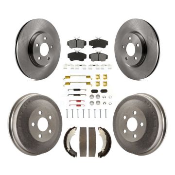 Front Rear Disc Brake Rotors Semi-Metallic Pad And Drum Kit (7Pc) For Chrysler PT Cruiser K8S-102340