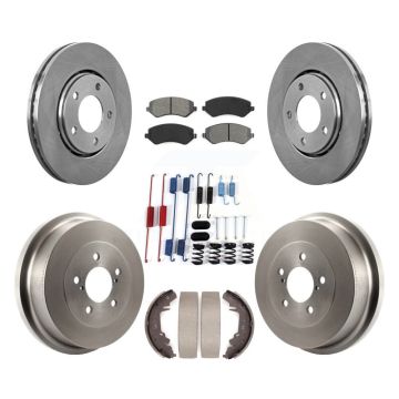Front Rear Brake Rotors Semi-Metallic Pad Drum Kit (7Pc) For Dodge Caravan Grand Chrysler K8S-102344