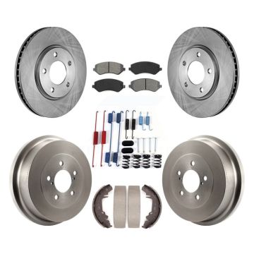 Front Rear Brake Rotors Semi-Metallic Pad Drum Kit (7Pc) For Dodge Grand Caravan Chrysler K8S-102348