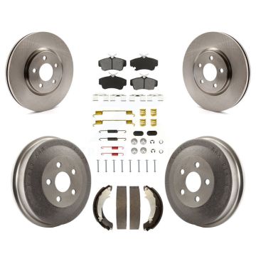 Front Rear Disc Brake Rotors Semi-Metallic Pad And Drum Kit (7Pc) For Chrysler PT Cruiser K8S-102350
