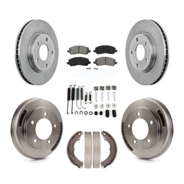 Front Rear Disc Brake Rotors Semi-Metallic Pads And Drum Kit (7Pc) For Mitsubishi Lancer K8S-102351