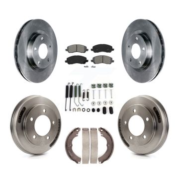 Front Rear Brake Rotors Semi-Metallic Pad & Drum Kit (7Pc) For 2008 Mitsubishi Lancer GTS K8S-102352