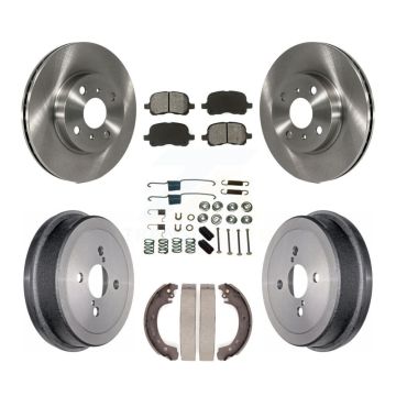 Front Rear Brake Rotors Semi-Metallic Pad Drum Kit (7Pc) For 02 Toyota Corolla From 04 K8S-102358