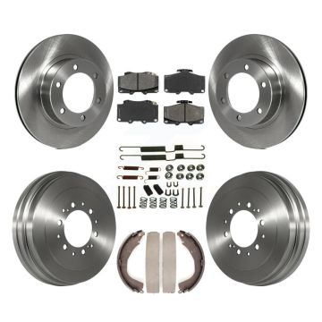 Front Rear Disc Brake Rotors Semi-Metallic Pads And Drum Kit (7Pc) For Toyota 4Runner K8S-102367