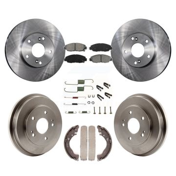 Front Rear Disc Brake Rotors Semi-Metallic Pad And Drum Kit (7Pc) For 2011 Honda Civic GX K8S-102372