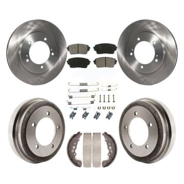 Front Rear Disc Brake Rotors Semi-Metallic Pad And Drum Kit (7Pc) For Suzuki Grand Vitara K8S-102379