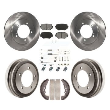 Front Rear Disc Brake Rotors Semi-Metallic Pad And Drum Kit (7Pc) For Suzuki Grand Vitara K8S-102380