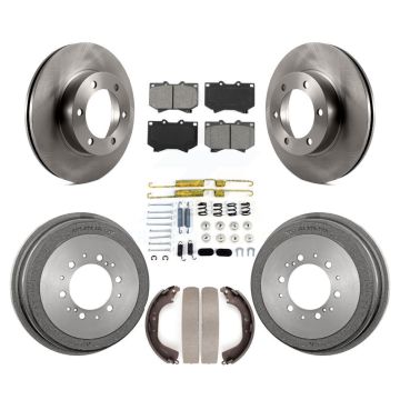 Front Rear Disc Brake Rotors Semi-Metallic Pads And Drum Kit (7Pc) For Toyota Tundra K8S-102381