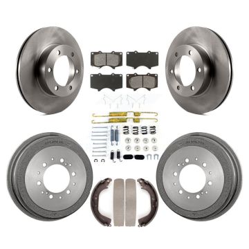 Front Rear Disc Brake Rotors Semi-Metallic Pads And Drum Kit (7Pc) For Toyota Tundra K8S-102382