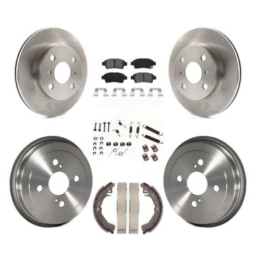 Front Rear Brake Rotor Semi-Metallic Pad And Drum Kit (7Pc) For 2000 Toyota Echo To 08 00 K8S-102387