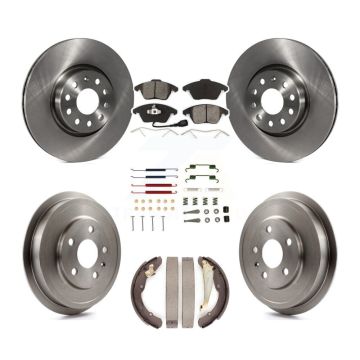 Front Rear Disc Brake Rotors Semi-Metallic Pads And Drum Kit (7Pc) For Volkswagen Jetta K8S-102393