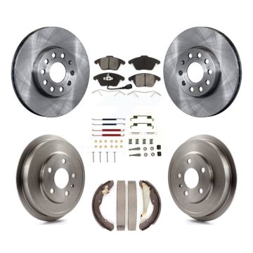 Front Rear Disc Brake Rotors Semi-Metallic Pads And Drum Kit (7Pc) For Volkswagen Jetta K8S-102394