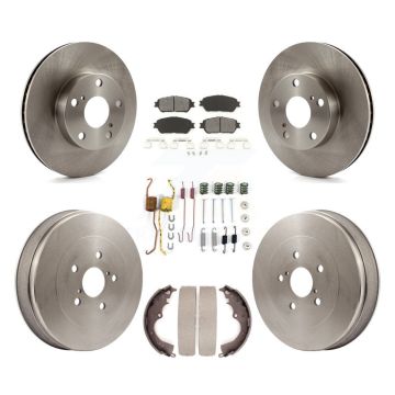 Front Rear Disc Brake Rotors Semi-Metallic Pads And Drum Kit (7Pc) For Toyota Tacoma K8S-102395