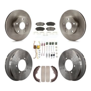 Front Rear Disc Brake Rotor Semi-Metallic Pad & Drum Kit (7Pc) For 2015 Toyota Tacoma 4WD K8S-102396