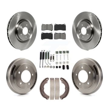 Front Rear Disc Brake Rotors Semi-Metallic Pads And Drum Kit (7Pc) For Mitsubishi Lancer K8S-102398