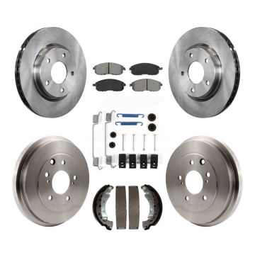 Front Rear Disc Brake Rotors Semi-Metallic Pads And Drum Kit (7Pc) For Nissan Sentra K8S-102404