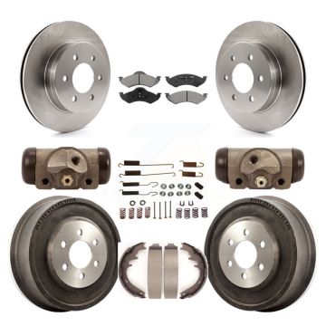 Front Rear Disc Brake Rotor Semi-Metallic Pad And Drum Kit (9Pc) For Dodge Dakota Durango K8S-102411