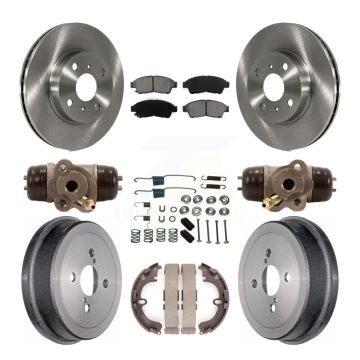 Front Rear Disc Brake Rotor Semi-Metallic Pad Drum Kit (9Pc) For Toyota Corolla Geo Prizm K8S-102436