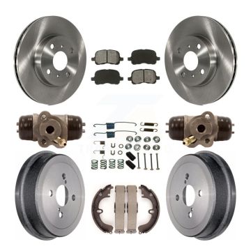 Front Rear Disc Brake Rotor Semi-Metallic Pad & Drum Kit (9Pc) For Toyota Corolla Non-ABS K8S-102439