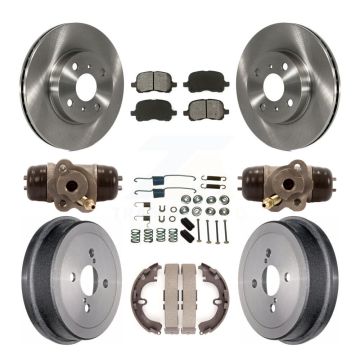 Front Rear Disc Brake Rotor Semi-Metallic Pad Drum Kit (9Pc) For Toyota Corolla Chevrolet K8S-102441