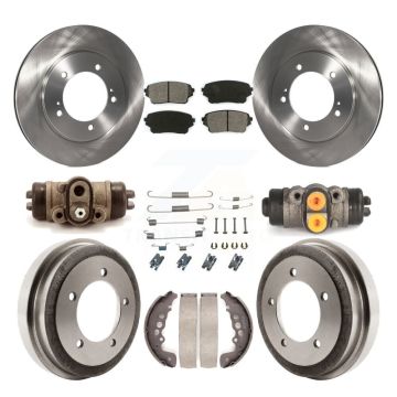 Front Rear Disc Brake Rotors Semi-Metallic Pad And Drum Kit (9Pc) For Suzuki Grand Vitara K8S-102445