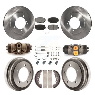 Front Rear Disc Brake Rotors Semi-Metallic Pad And Drum Kit (9Pc) For Suzuki Grand Vitara K8S-102446