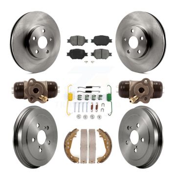 Front Rear Disc Brake Rotors Semi-Metallic Pad Drum Kit (9Pc) For 2003-2005 Toyota Celica K8S-102448