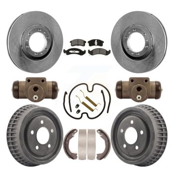 Front Rear Brake Rotor Semi-Metallic Pad & Drum Kit (9Pc) For Buick LeSabre Oldsmobile 88 K8S-102470