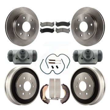 Front Rear Brake Rotors Semi-Metallic Pad Drum Kit (9Pc) For Chevrolet Silverado 1500 GMC K8S-102474