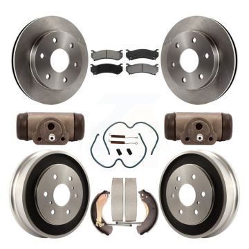 Front Rear Brake Rotors Semi-Metallic Pad Drum Kit (9Pc) For Chevrolet Silverado 1500 GMC K8S-102475