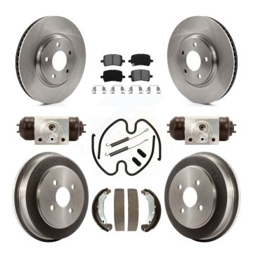 Front Rear Disc Brake Rotors Semi-Metallic Pads And Drum Kit (9Pc) For Pontiac Pursuit K8S-102480