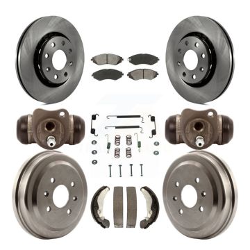 Front Rear Brake Rotors Semi-Metallic Pad Drum Kit (9Pc) For Chevrolet Aveo Pontiac Aveo5 K8S-102482