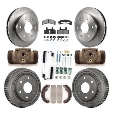 Front Rear Disc Brake Rotors Semi-Metallic Pads And Drum Kit (9Pc) For Chevrolet K1500 K8S-102492