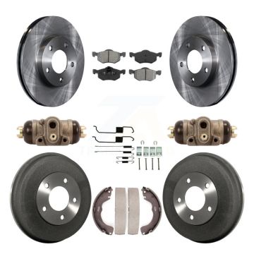 Front Rear Brake Rotor Semi-Metallic Pad And Drum Kit (9Pc) For Ford Escape Mazda Tribute K8S-102506