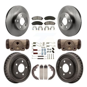 Front Rear Brake Rotor Semi-Metallic Pad And Drum Kit (9Pc) For 2004-2009 Ford Ranger 4WD K8S-102507