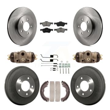 Front Rear Brake Rotor Semi-Metallic Pad & Drum Kit (9Pc) For Ford Escape Mercury Mariner K8S-102509