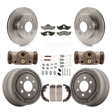 Front Rear Disc Brake Rotors Semi-Metallic Pads And Drum Kit (9Pc) For Dodge Dakota K8S-102517
