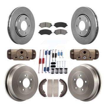 Front Rear Brake Rotors Semi-Metallic Pad Drum Kit (9Pc) For Dodge Caravan Grand Chrysler K8S-102526