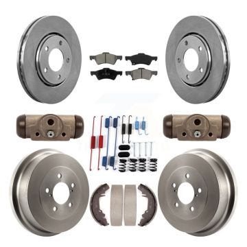 Front Rear Disc Brake Rotor Semi-Metallic Pad & Drum Kit (9Pc) For Dodge Caravan Chrysler K8S-102527